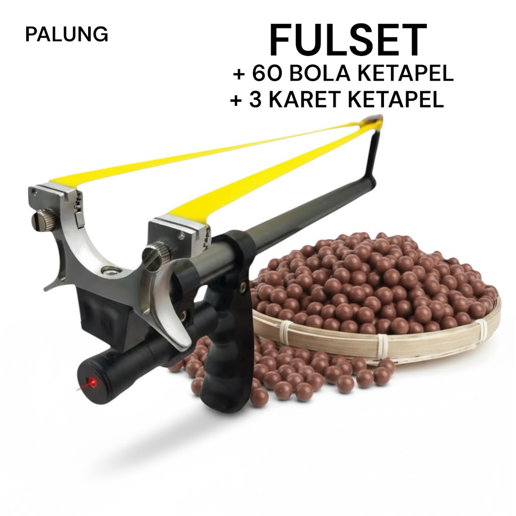 ketapel teleskop laser / ketapel panjang metal full set