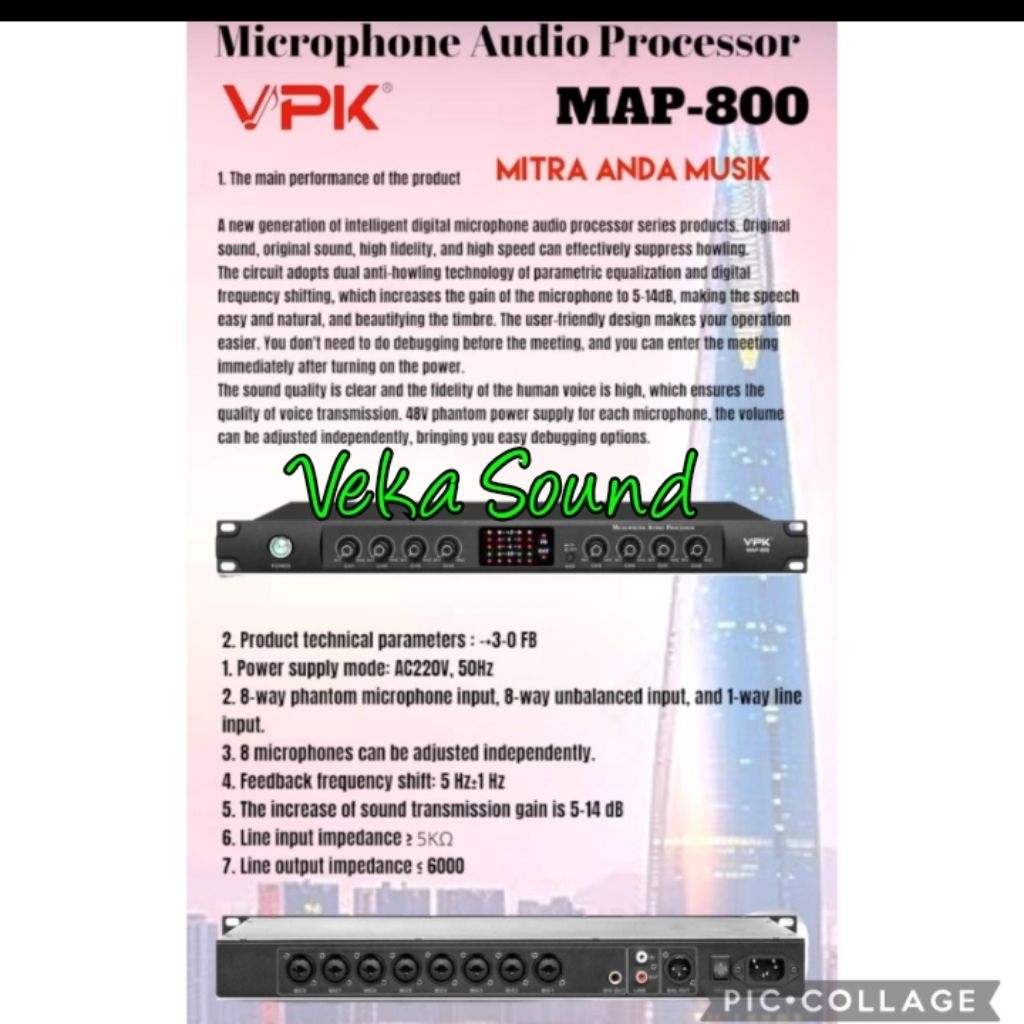 Microphone Audio Processor VPK MAP 800 VPK MAP800 Original
