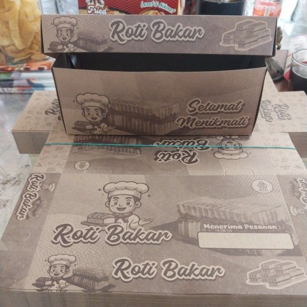 (COD)100pcs kardus roti bakar coklat// bok roti bakar//dus roti bakar murah//kotak roti bakar murah/