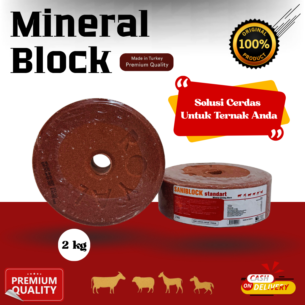 PROMO Mineral Block Royal 2 kg - Mineral Block Kambing 2 Kg - Mineral Blok Kambing - Royal Mineral B