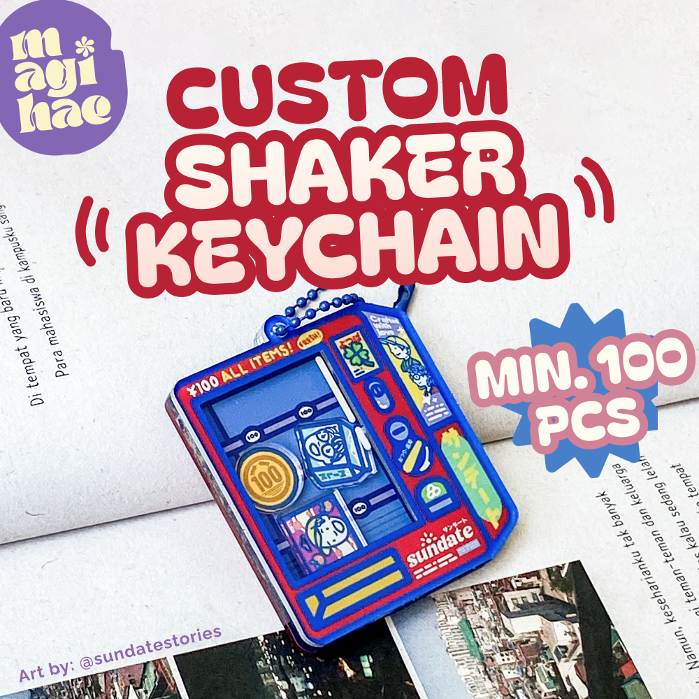 [Min. 100pcs] Custom Shaker Keychain Acrylic | Akrilik Shaker