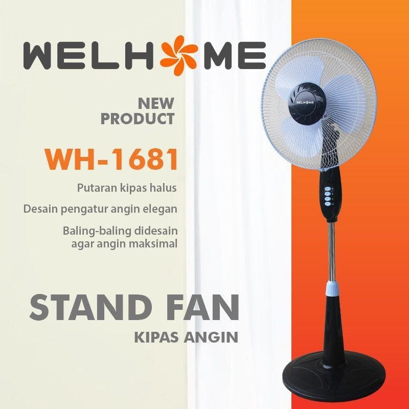 Kipas Angin Welhome WH 1681 / Standfan Welhome Kipas angin Berdiri Welhome WH1681
