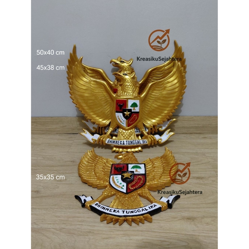 Burung Garuda Pancasila 3D Fiber Hiasan Dinding Lambang Negara Gold Fiber 3D