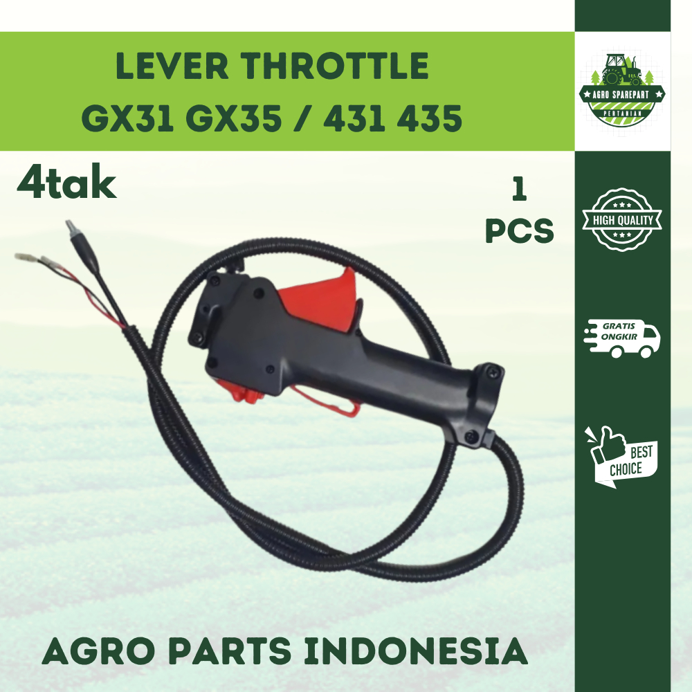 Throttle Lever Stang Handel Gas GX 31 35 Komplit Kabel Gagang Handel Mesin Potong Rumput 4 tak 431 4