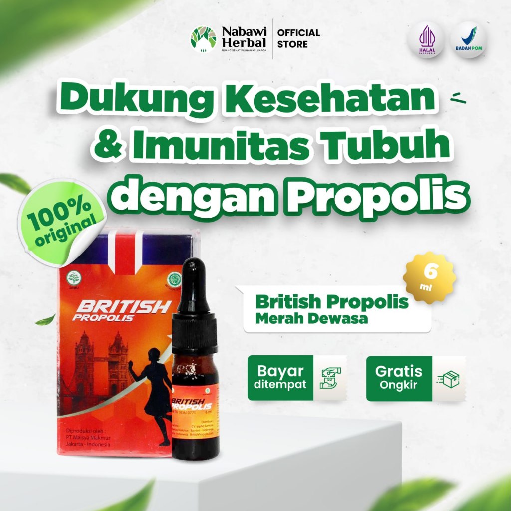 BRITISH PROPOLIS - Merah Membantu Menjaga Daya Tahan Tubuh 6ml