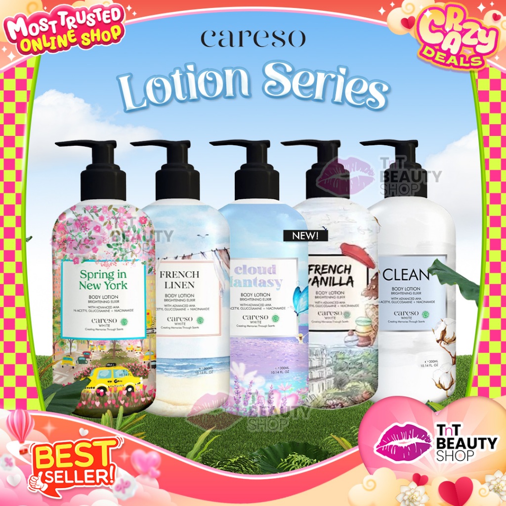 Careso Body Lotion Series 300ml Brightening Elixir Kulit Cerah Lembut Sehat | TnT Beauty Shop
