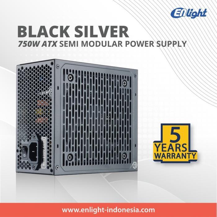750W Black Silver - 80+ Plus Bronze Semi Modular PSU - 750Watt Enlight 750 watt