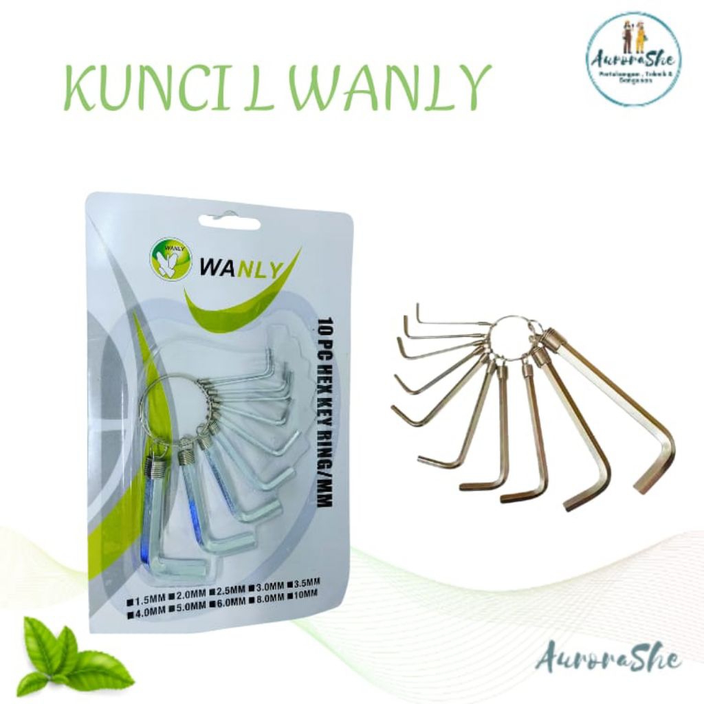 Kunci L Set Kecil 10 pcs / Kunci Sok WANLY