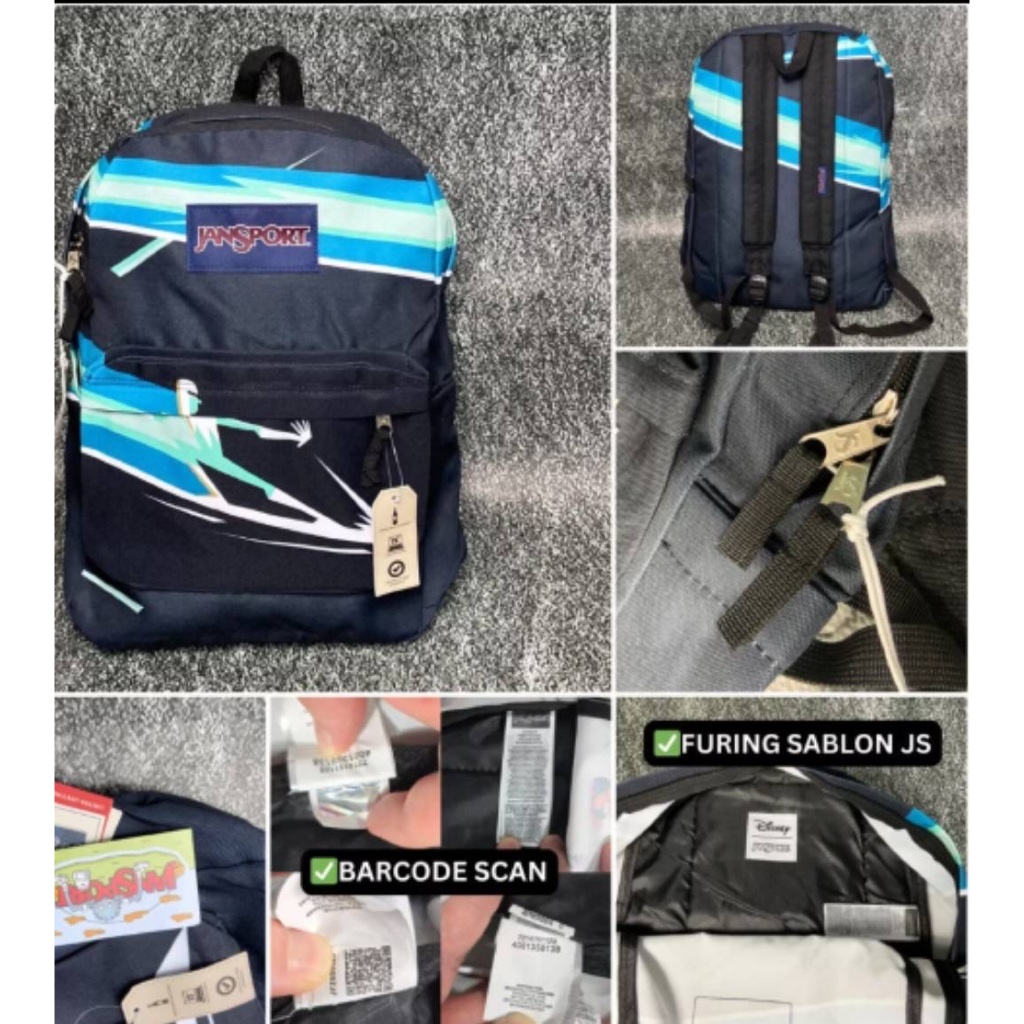 TAS RANSEL JS JANSPORT SPORTS BAGS INCREDIBLE FROZE ORIGINAL BLACK BACKPACK / TAS RANSEL PRIA WANITA