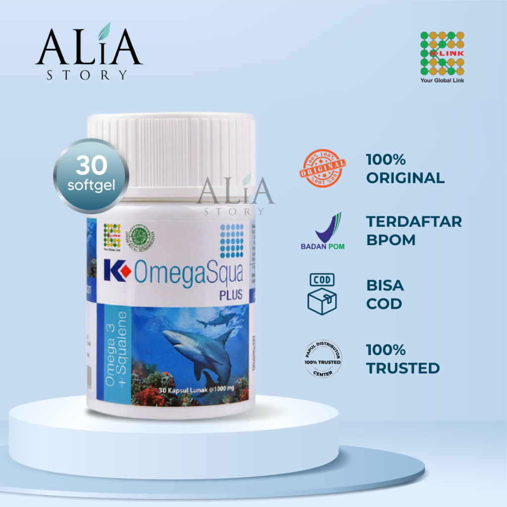 K-Link Omega Squalene BPOM 30 Softgels Original K Omega Squa Plus Original Squalene & Lecithin 1 Bot