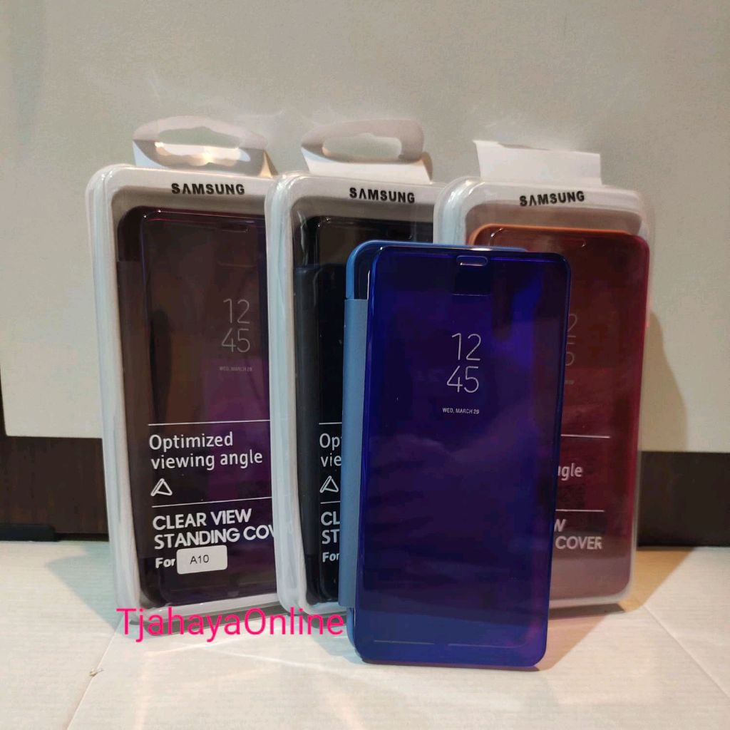 Samsung Galaxy A10 Flip Clear View Standing Cover Mirror Case Casing