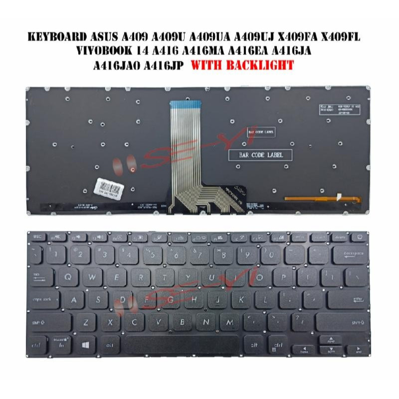 Keyboard Asus Vivobook A416 A416M A416MA A416J A416JP Black Backlight