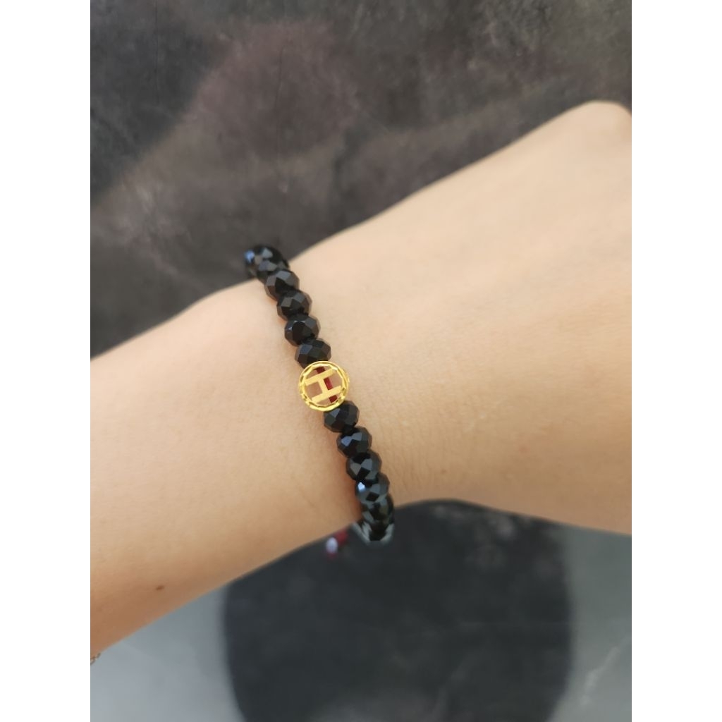 gelang tali variasi emas asli model bulat huruf emas asli 20 karat