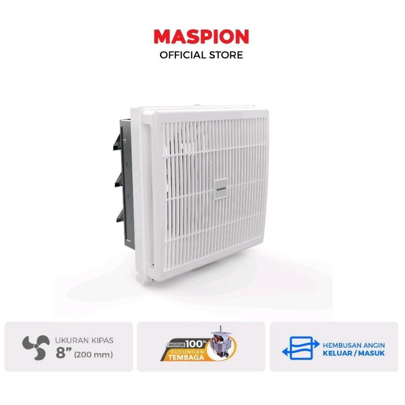 MASPION Exhaust Fan Kipas Ventiilasi 8 inch 20 cm MV-200NEX Hexos