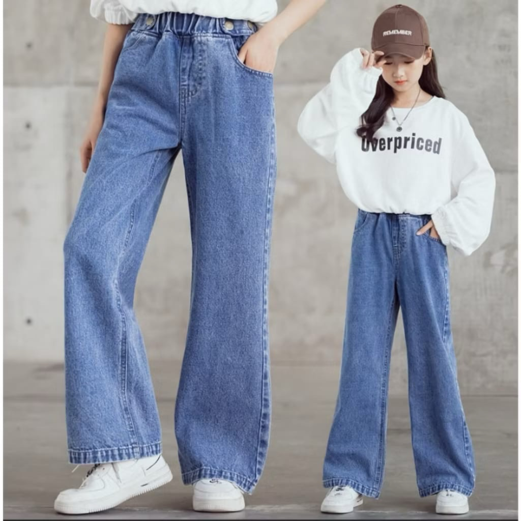 Celana Jeans Anak Perempuan//Jeans Anak Perempuan Tanggung 7-12Th//Kulot Jeans Anak Perempuan Varias