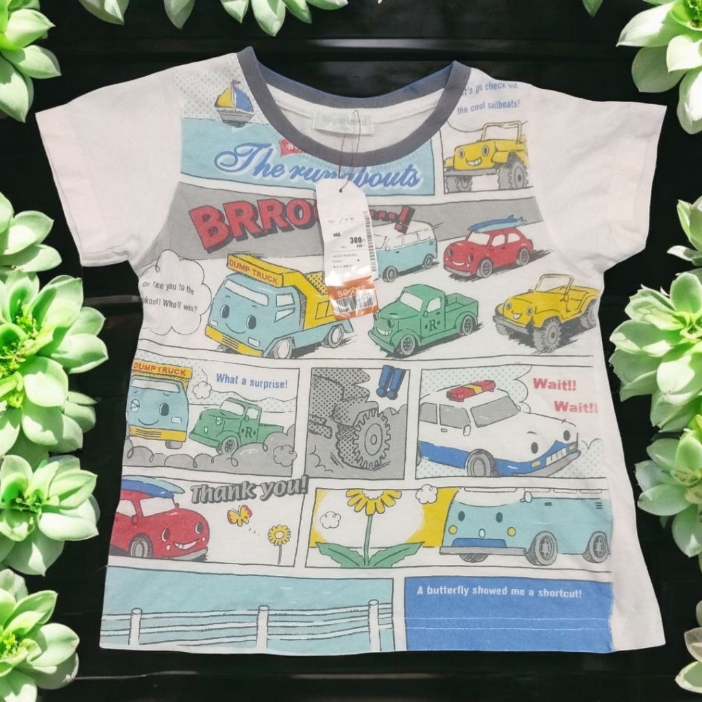 BAJU ANAK COWOK SIZE 100 USIA 2-3 TAHUN GAMBAR MOBIL
