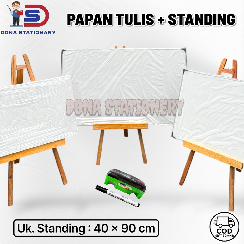 1 SET WHITEBOARD STANDING 80 × 120 CM | WHITEBOARD STANDING | STANDING PAPAN TULIS