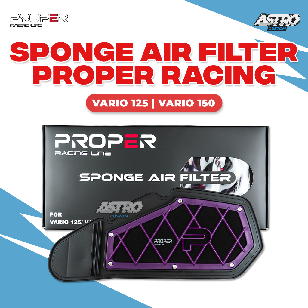 Proper Filter Udara Sponge Vario 125 150 Led Vario 125 Bohlam Air Filter Busa Racing Saringan Hawa