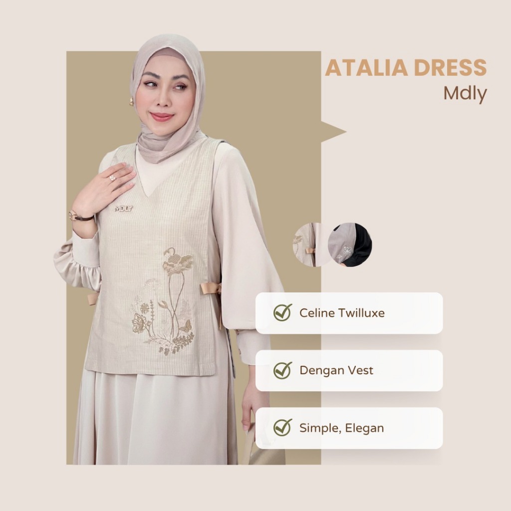 Atalia Dress By MDLY - Gamis MDLY Terbaru ori Dress Muslim Gamis MDLY Gamis Dress Dress Premium Gami