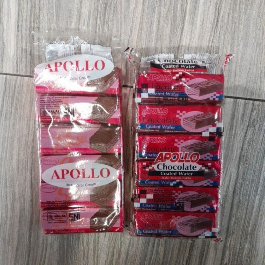 APOLLO Wafer CHOCOLATE Coklat / SUSU MILK 125gr ( 12pcs / pack ).