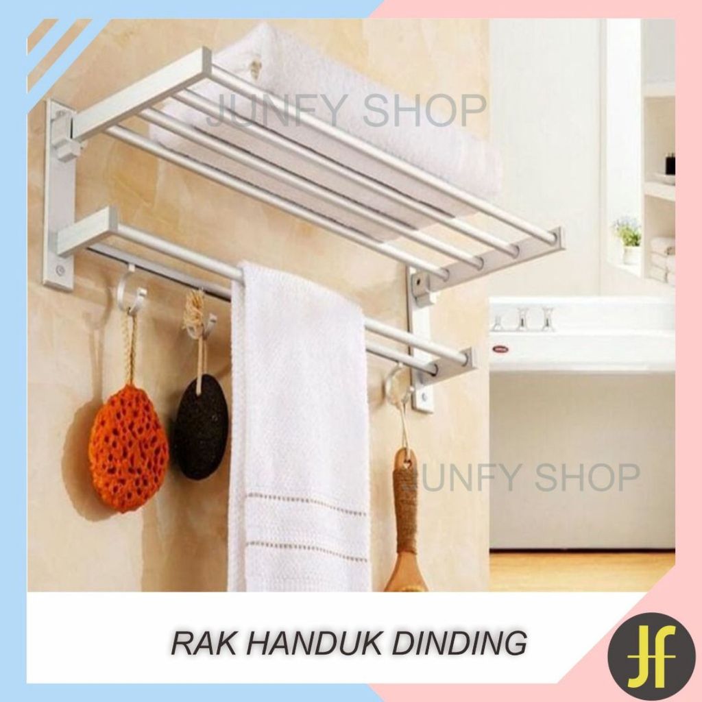 Rak Handuk Dinding / Rak Handuk Aluminium / Handuk Holder / Rak Gantung / Gantungan Handuk