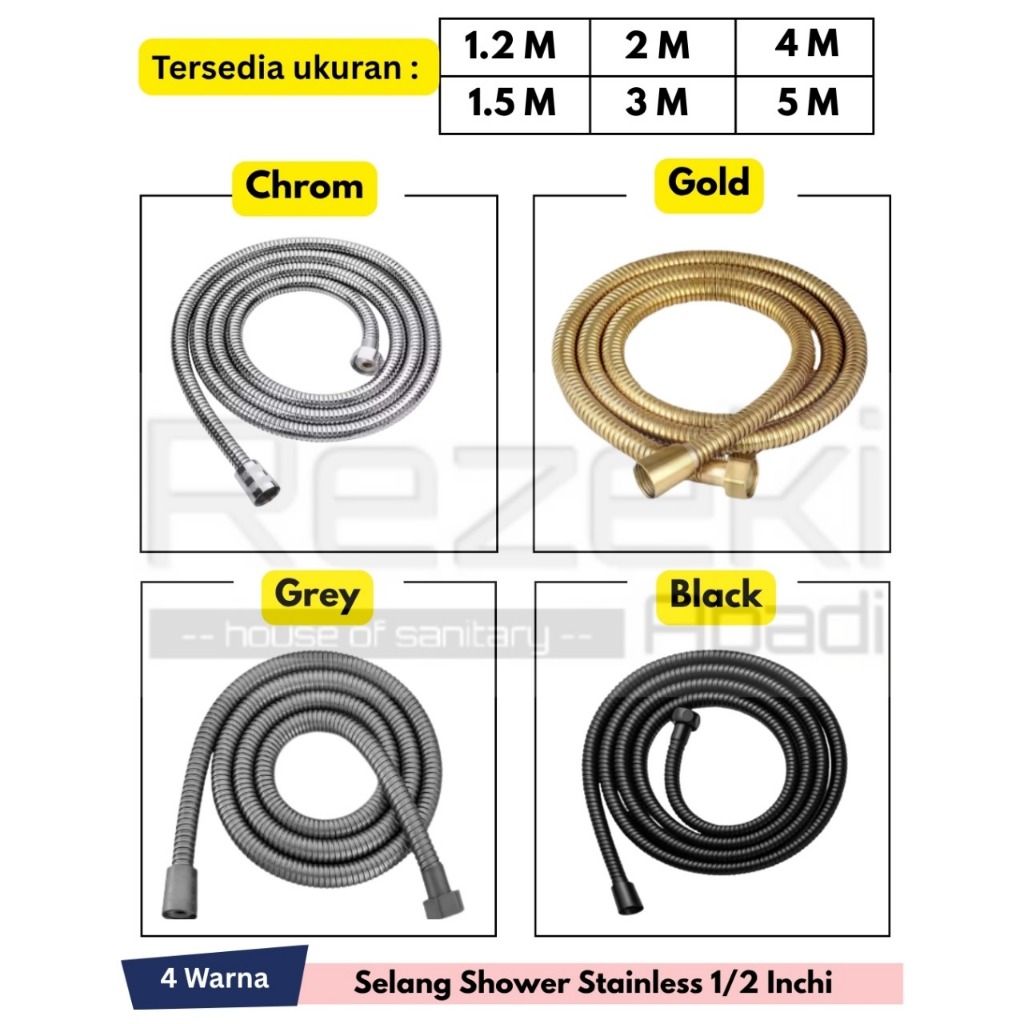 Selang Shower Stainless - Fleksibel Shower Mandi - Selang Shower Cebok Jet Shower