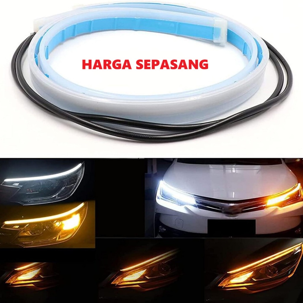 [Harga Sepasang] Lampu Led Alis mobil 30 45 60cm Lampu Alis Mobil Putih Biru Blue Ice