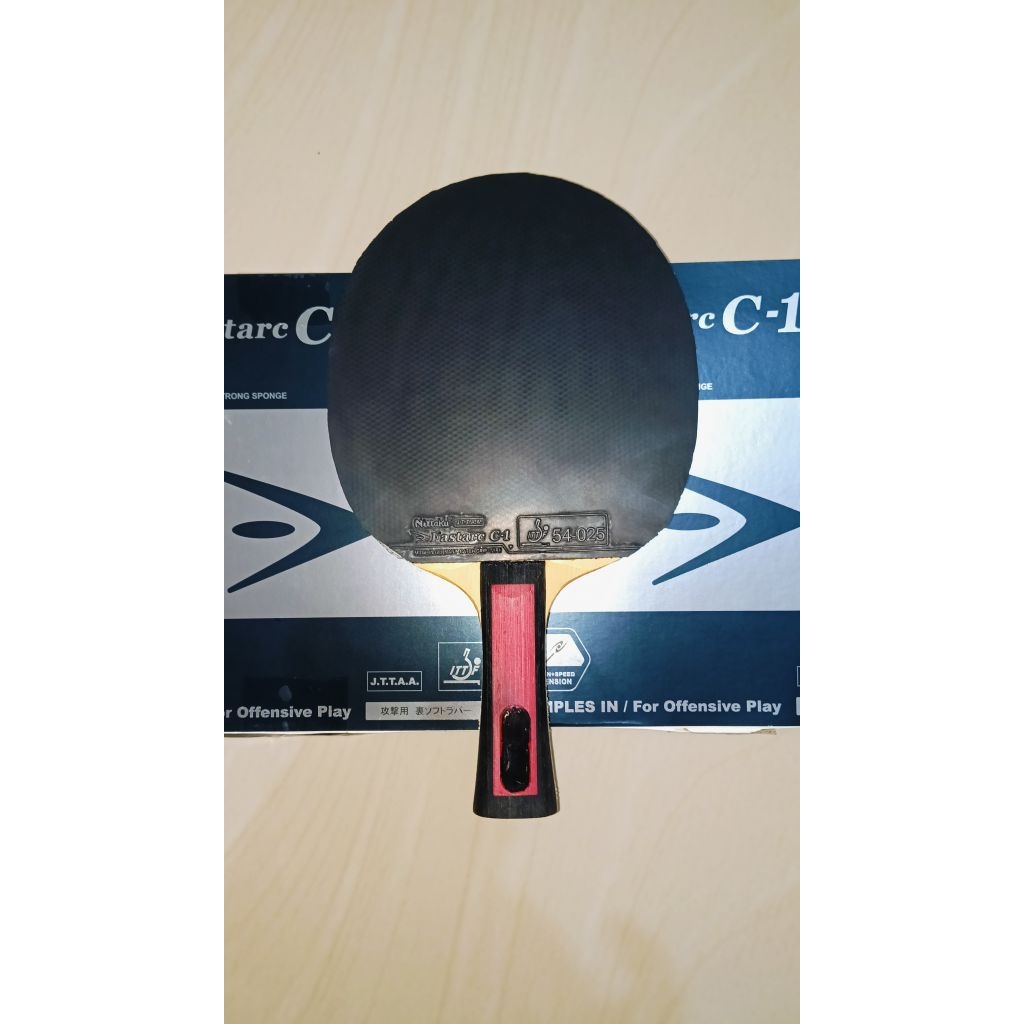 Set Komplit Ciamik Spin Ajib Blade Customize Amultart ZL Carbon + Rubber Nittaku Fastarc C1 Pingpong