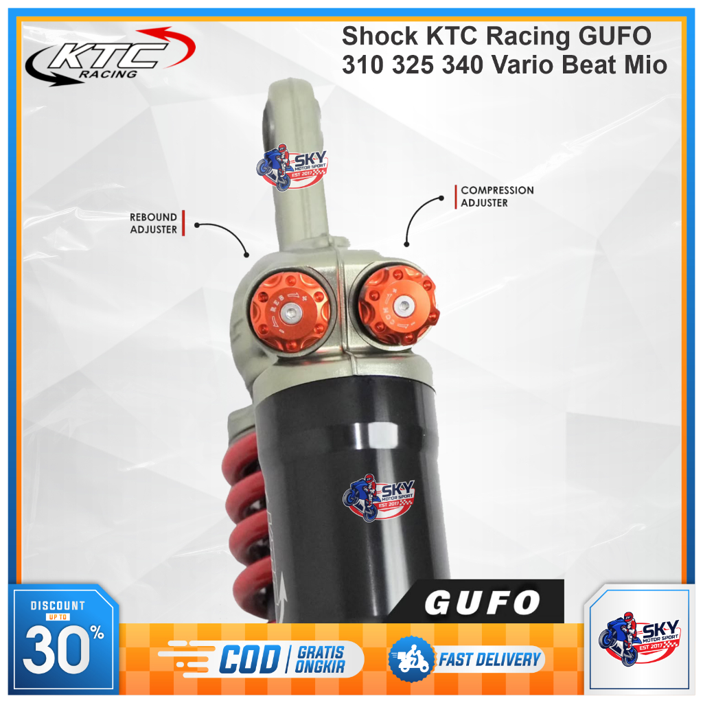 Shock Breaker KTC GUFO 310 325 340 Vario Mio Beat Scoopy Lexi Double Click Original