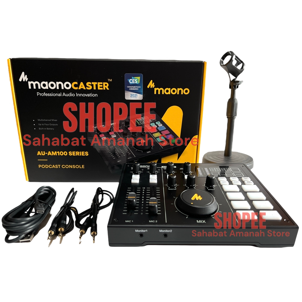 NEW ORIGINAL MAONOCASTER AU-AM100 Audio Interface Soundcard Maono AU AM100 AM 100 Free Stand Mic