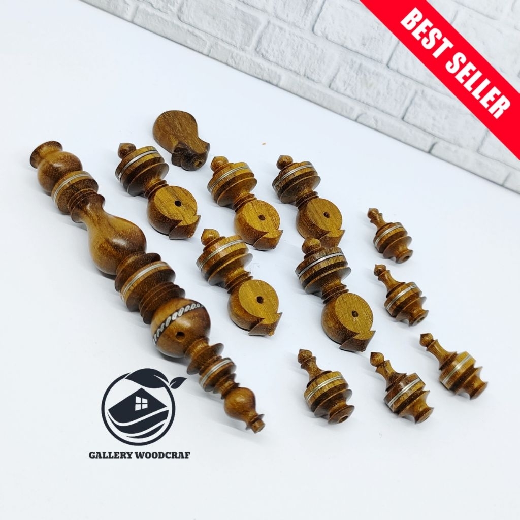 Set Kepala Tasbih Tijani Kayu Kemuning Hitam Original