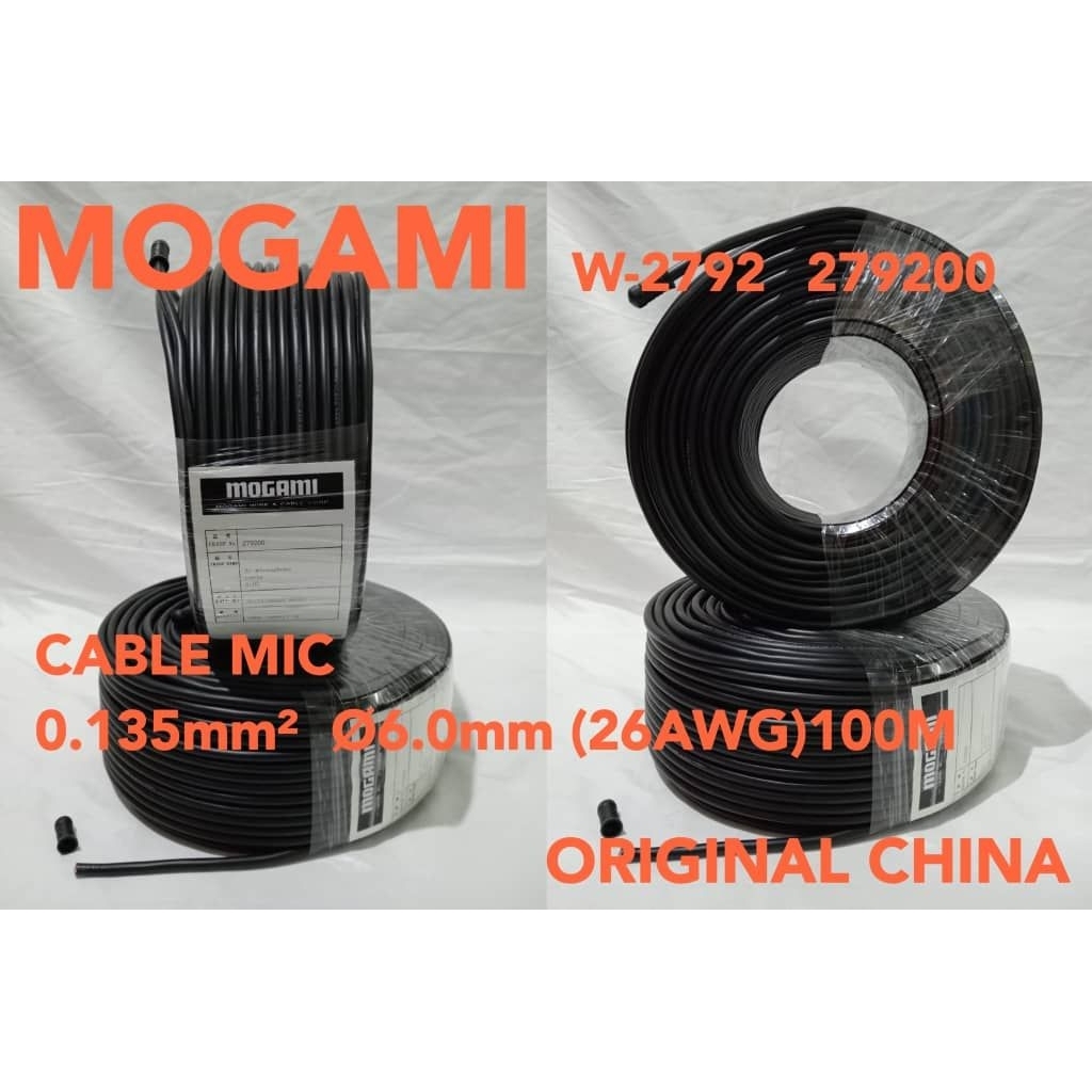 KABEL MIC MOGAMI W-2792 MICROPHONE  CABLE MOGAMI 279200 100 METER ( 1 ROLL )