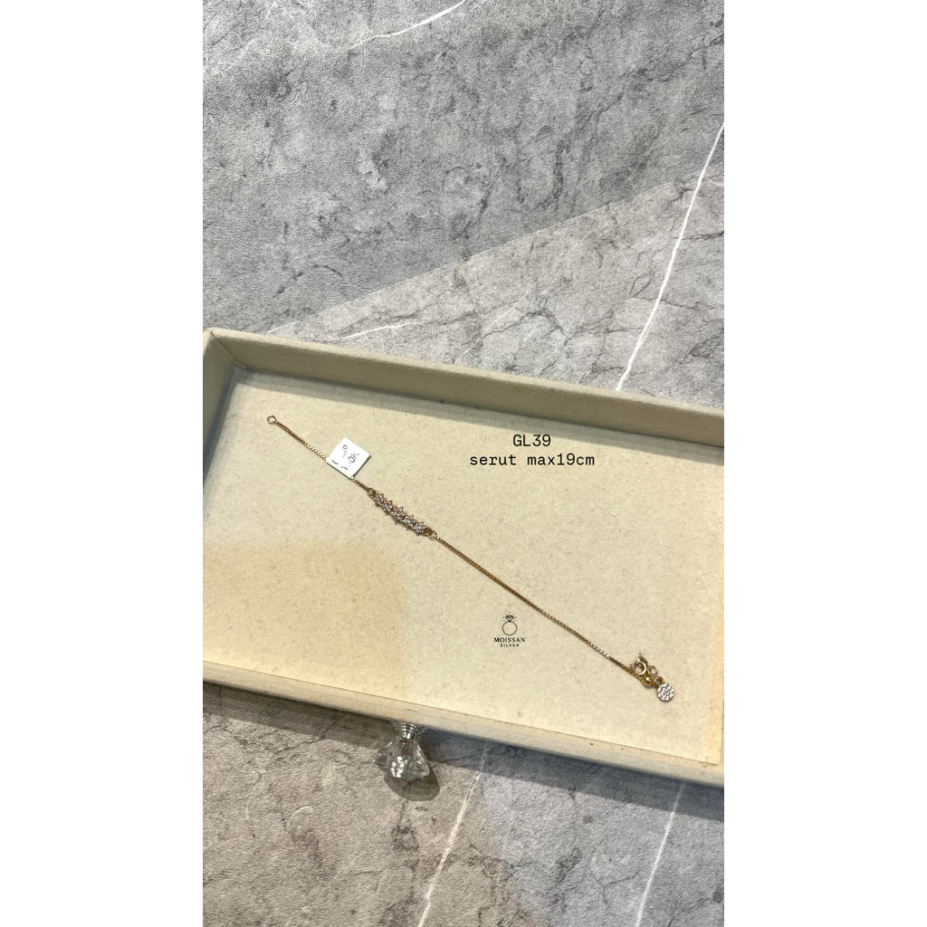 GL39 |Gelang Italy Serut Rose Listring Mata perak s925 silver s925