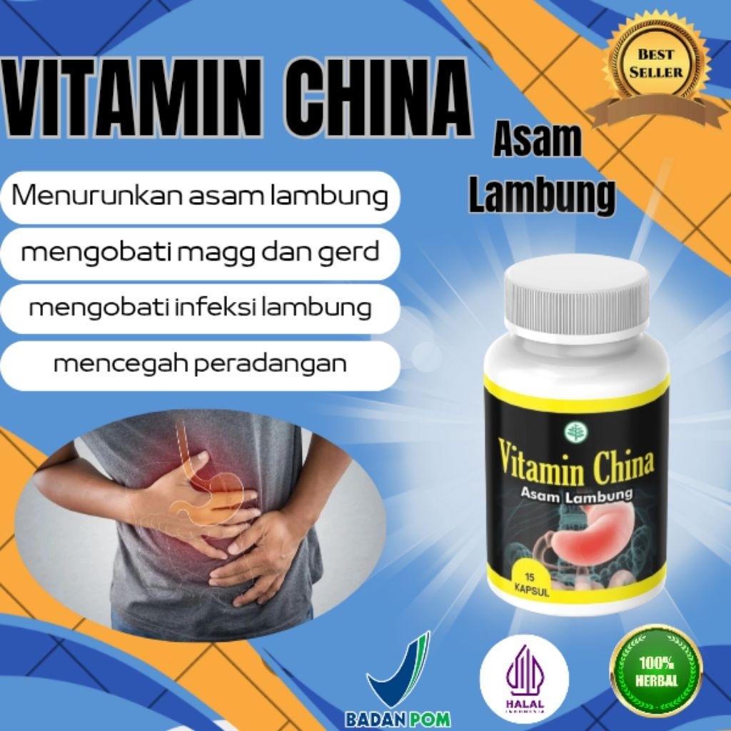 VITAMIN CHINA MEMBANTU MEREDAKAN ASAM LAMBUNG Halal Bpom