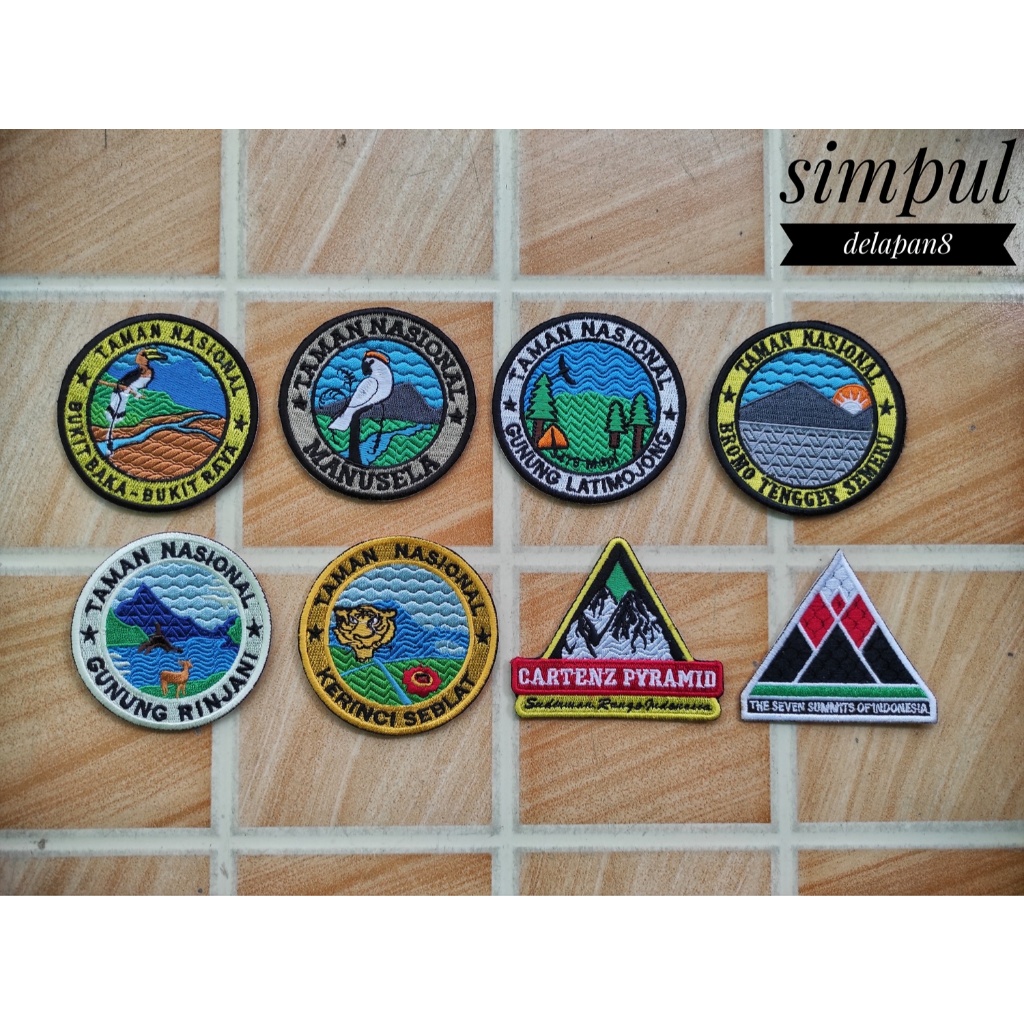 1 Pack Patch Logo Emblem Bordir Seven Summits Indonesia / Gunung Taman Nasional 7 Summits Indonesia 