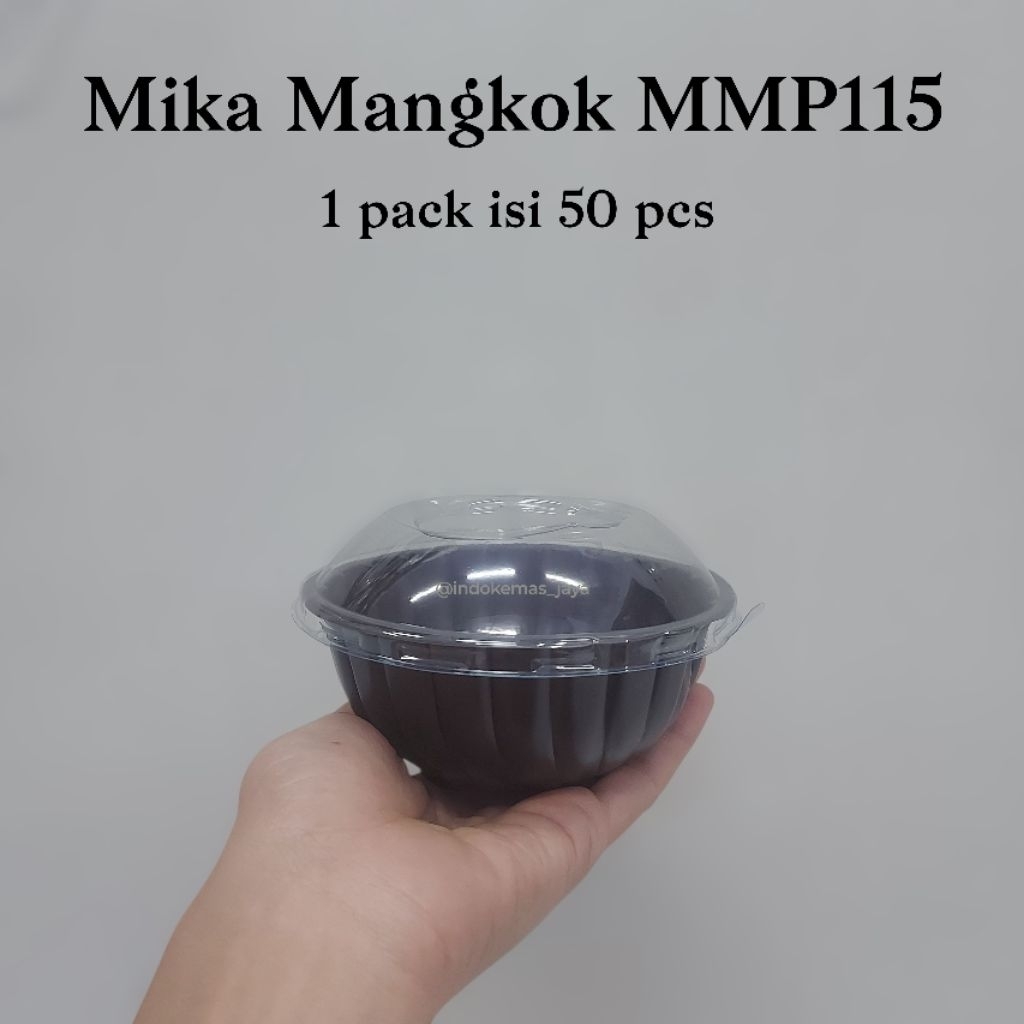 Mika Mangkok MMP115/ Mangkok Plastik/ Mangkok Alas Warna Coklat Tutup Mika/ Mangkok Kecil