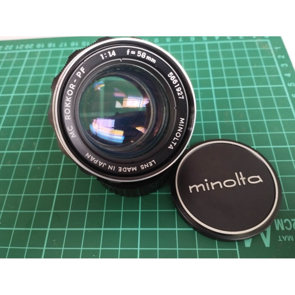 Lensa manual fokus minolta MC rokkor pf 58mm f/1.4