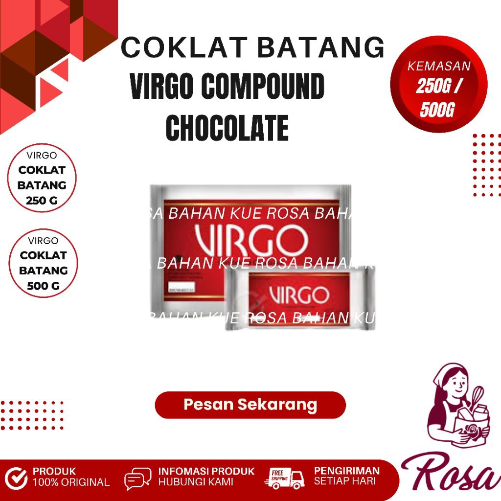 Virgo Coklat Batang Compound 250 g & 500 g – Coklat untuk Kue, Roti & Dessert