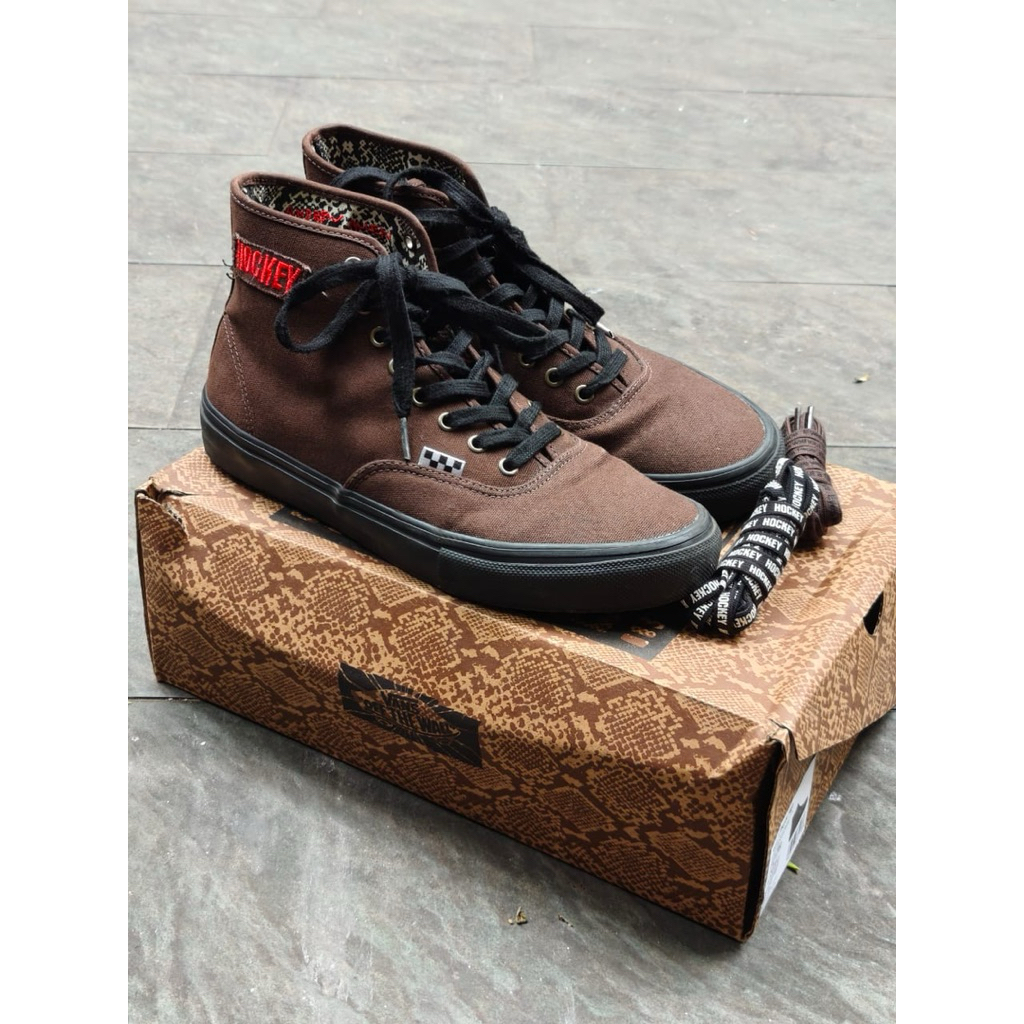 Vans Skate Authentic High Hockey Skateboards Snake Skin