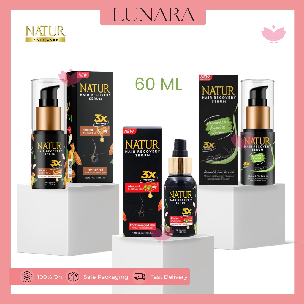 Natur Hair Vitamin Serum 60ml - Vitamin Rambut Rusak Kering & Praktis BPOM