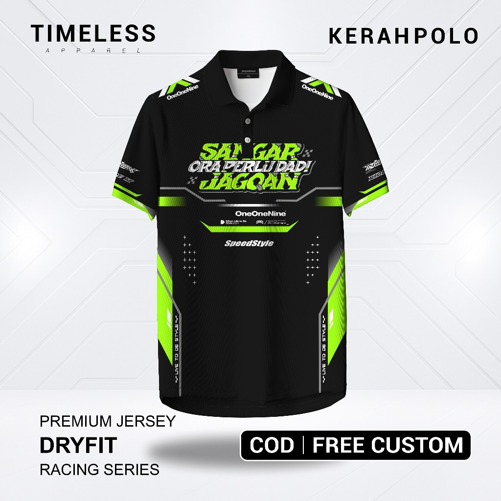 Jersey Racing Bebas Request - Baju Kaos Racing Kerah Polo Dryfit Fullprinting