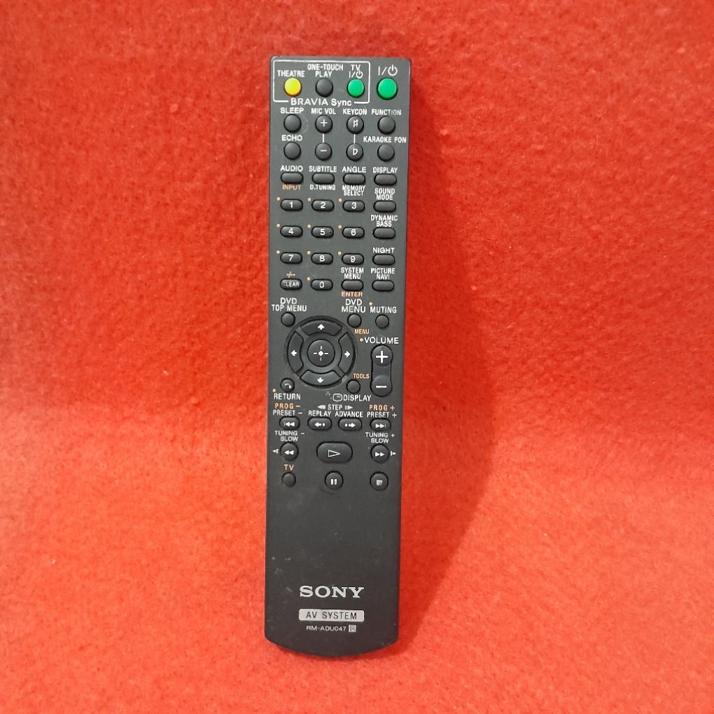 Remote SONY AV System Home Theater Original . RM - ADU047 .
