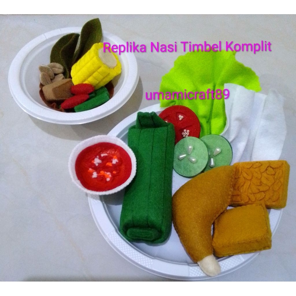 Replika Nasi Timbel Set / Mainan Edukasi Replika Makanan Flanel