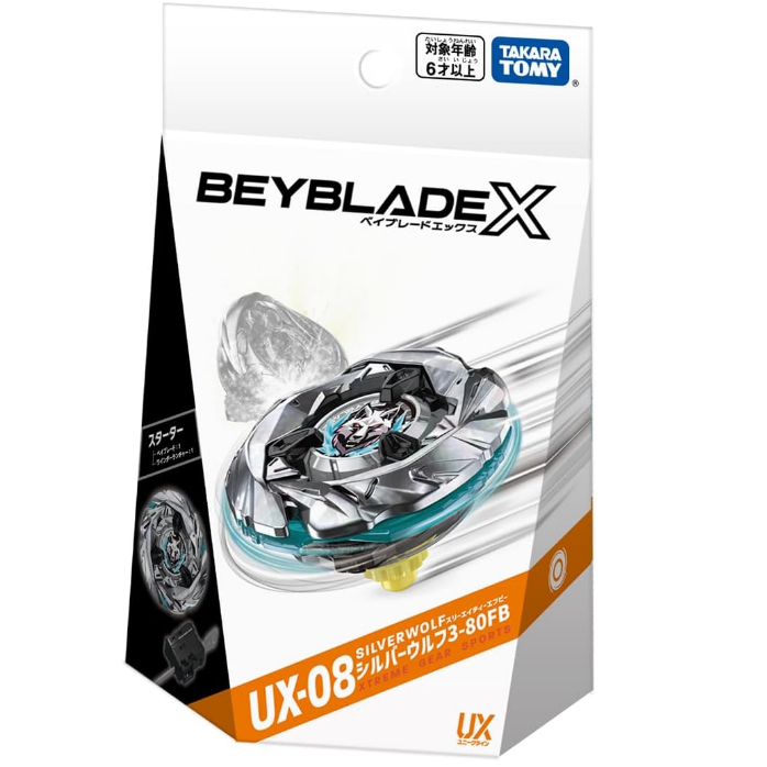Takara Tomy Beyblade X UX-08 Silver Wolf 3-80FB Spinning Top