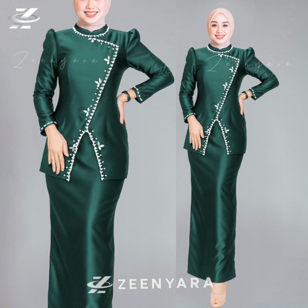 Zarine Setelan Baju Kurung Melayu Wanita Modern Slimfit One Set Pakaian Kondangan Tunik Kebaya Pesta