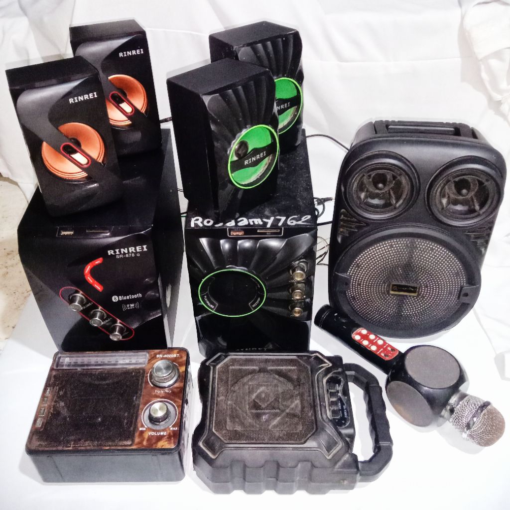 speaker aktif full bass bluetooth MP3 box musik portabel karaoke radio am fm | music bok MP3 blutut 