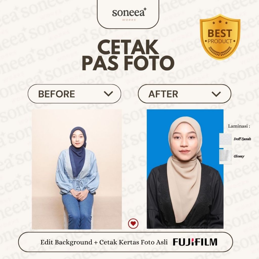 [FOTO KUA] Paket Cetak Pas Foto KUA [KERTAS FOTO ASLI FUJIFILM]