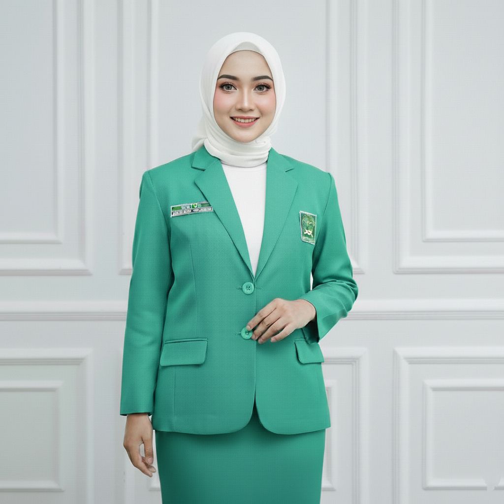 JAS WANITA FATAYAT NU NASIONAL – Setelan Resmi Hijau & Tosca | Bahan Adem & Rapi