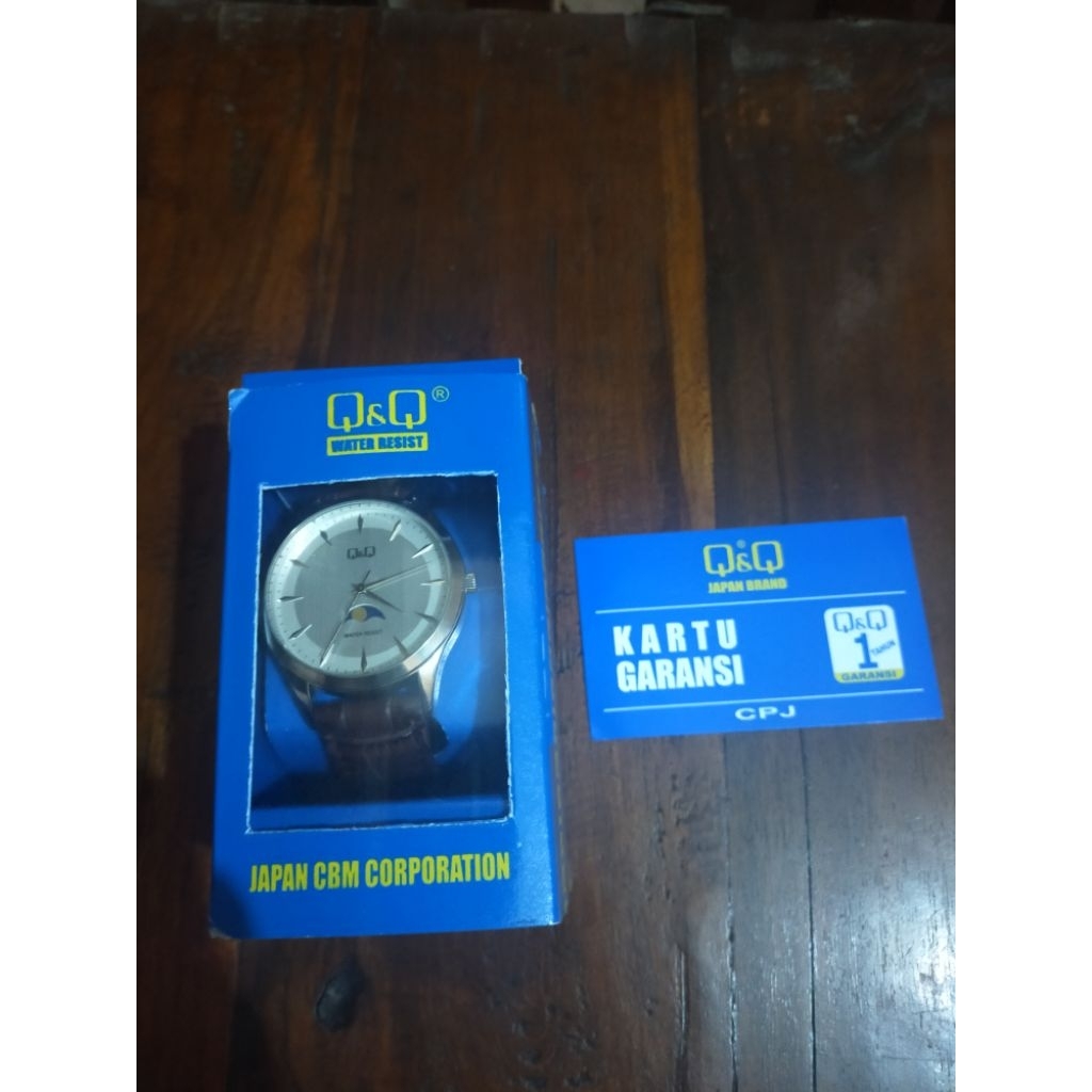 Jam Moon Phase AA30J QnQ Original Second Bekas moonphase rare langka