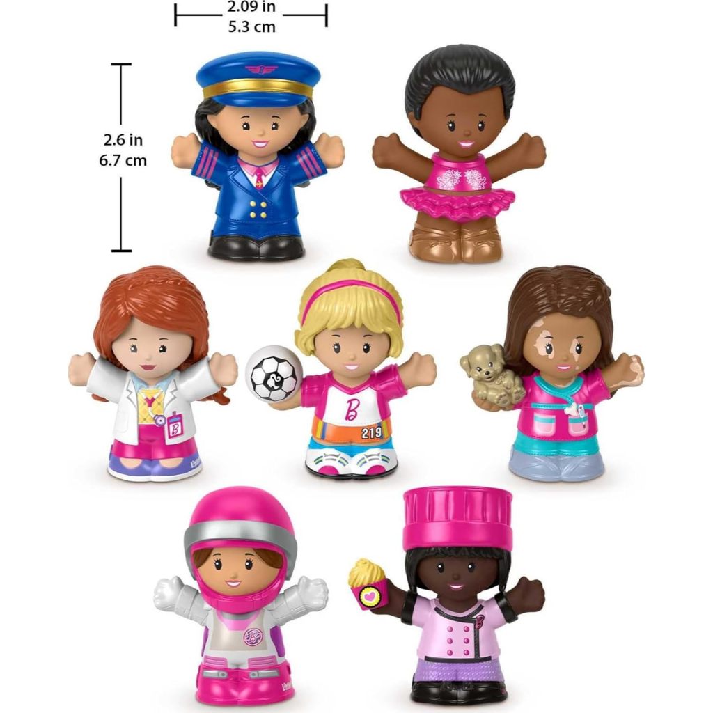 MAINAN BALITA BARBIE FISHER-PRICE LITTLE PEOPLE, PAKET FIGUR YOU CAN BE ANYTHING, 7 KARAKTER UNTUK